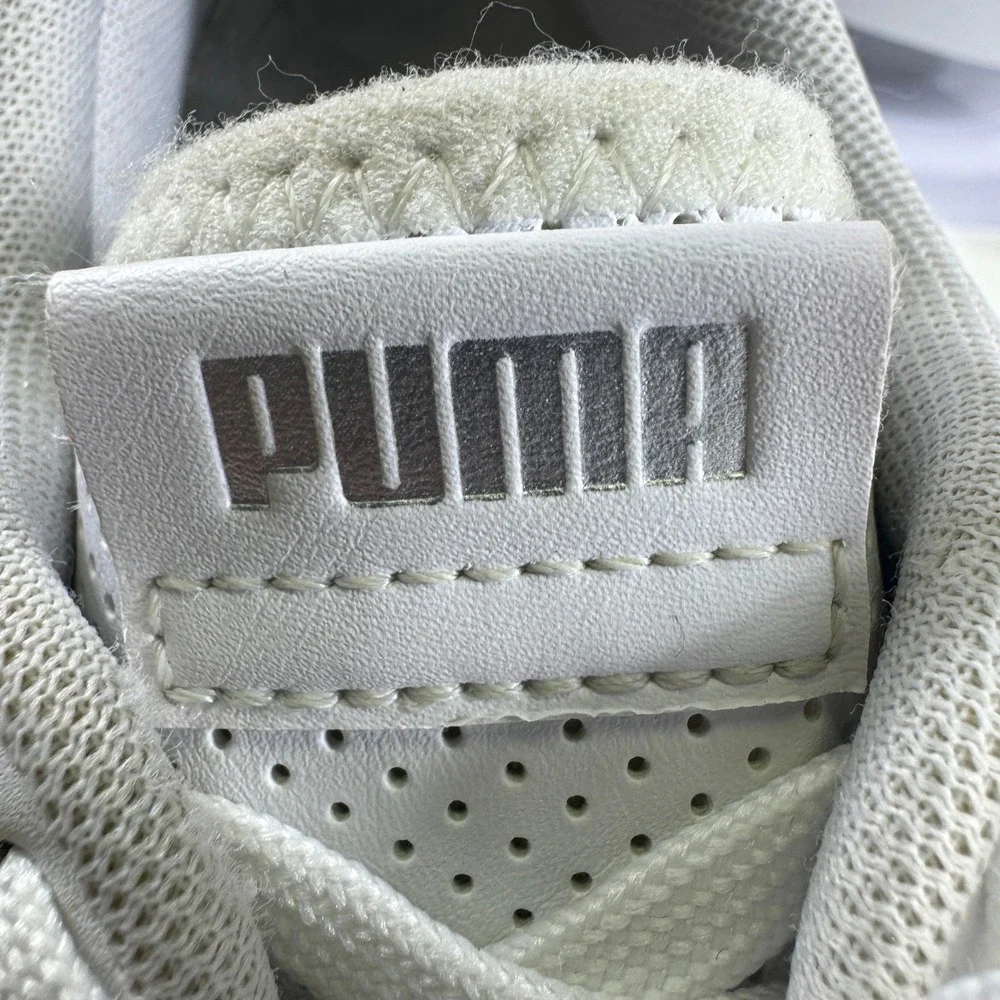 Puma Platform Sneakers Lace Up White Pink Women Size 7.5 Chunky Casual